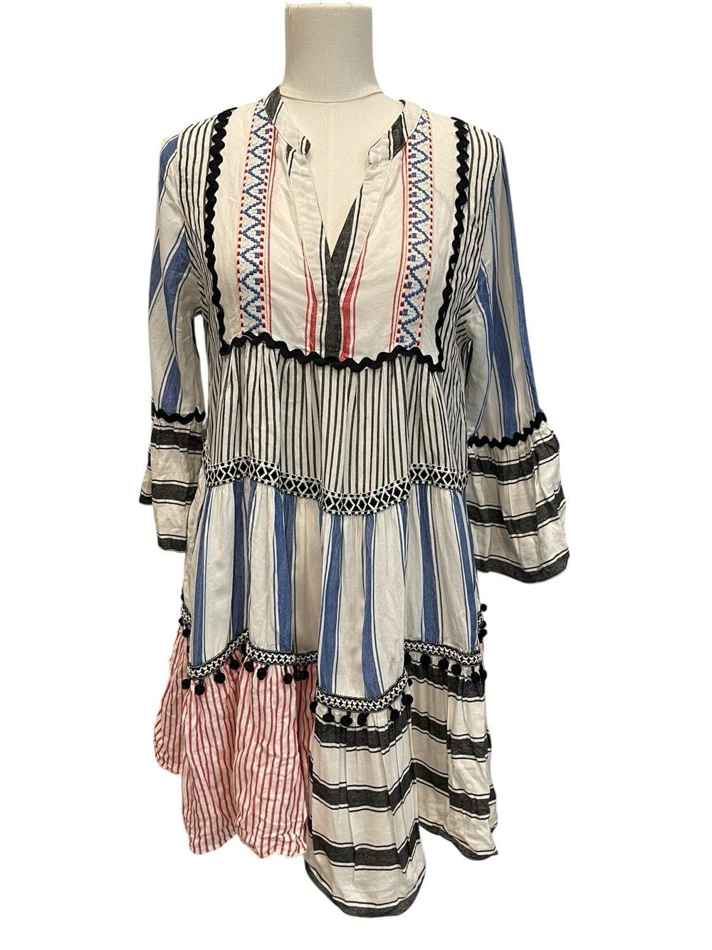 Devotion twins Multicolor striped zakar dress greek style S